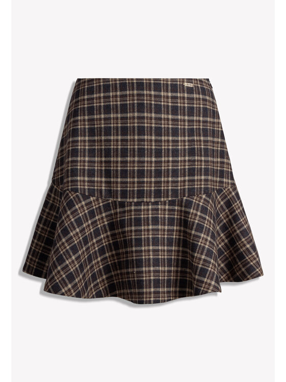 BIZUU BIZUU Mini sukně KASSIE A-LINE MINI SKIRT Hnědá Standard Fit