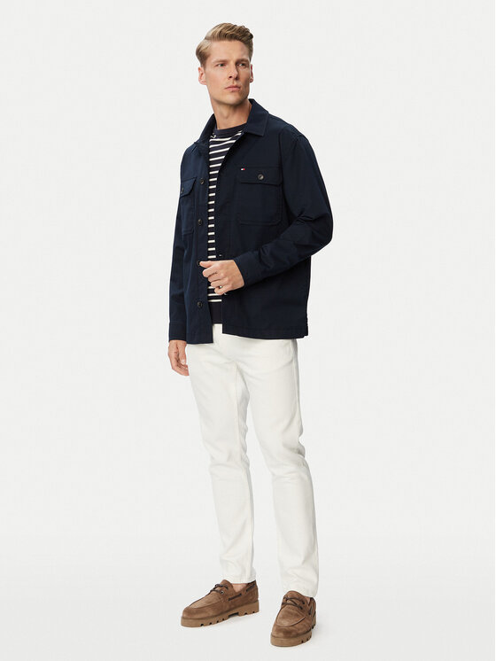 Tommy Hilfiger Tommy Hilfiger Marškinių švarkas Blend MW0MW43471 Tamsiai mėlyna Regular Fit