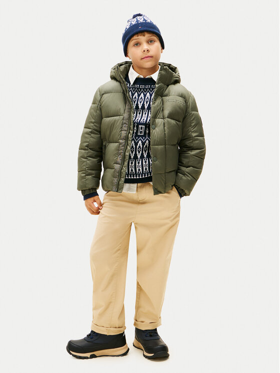 Tommy Hilfiger Tommy Hilfiger Geacă de iarnă KB0KB10093 D Verde Regular Fit