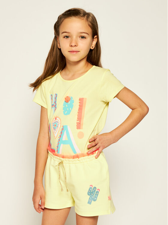 Pantaloncini di tessuto U14371 Giallo Regular Fit