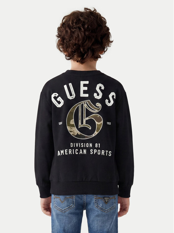 Guess Guess Džemperis ar kapuci L6YQ04 K4026 Melns Regular Fit