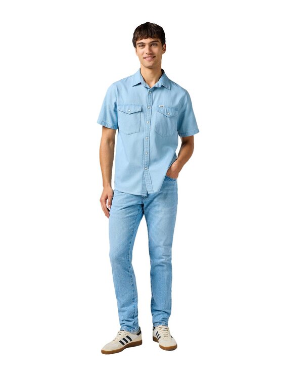 Wrangler Wrangler Koszula jeansowa 112362749 Niebieski Regular Fit