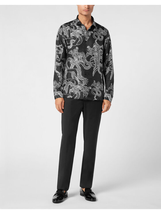 PHILIPP PLEIN PHILIPP PLEIN Košeľa 11469 Čierna Fitted Fit