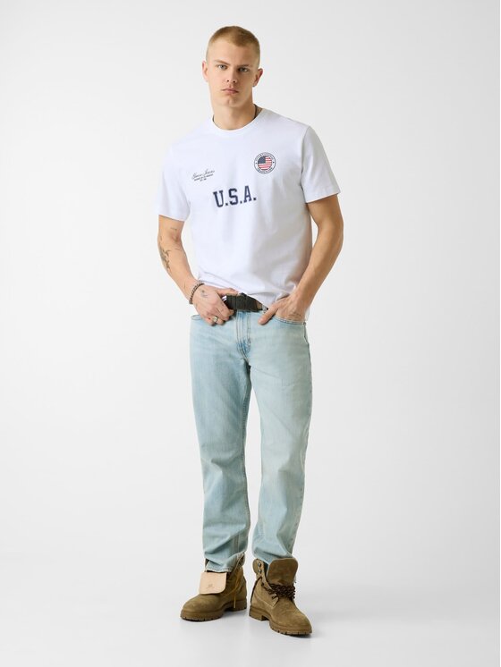 Guess Jeans Guess Jeans T-Shirt 183094 Bílá Classic Fit