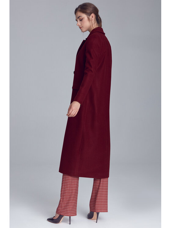 NIFE NIFE Płaszcz Płaszcz Bordowy Classic Fit