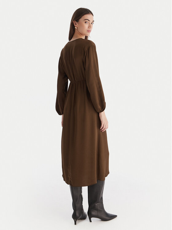 ViCOLO ViCOLO Cocktail obleka TF0250 Rjava Regular Fit