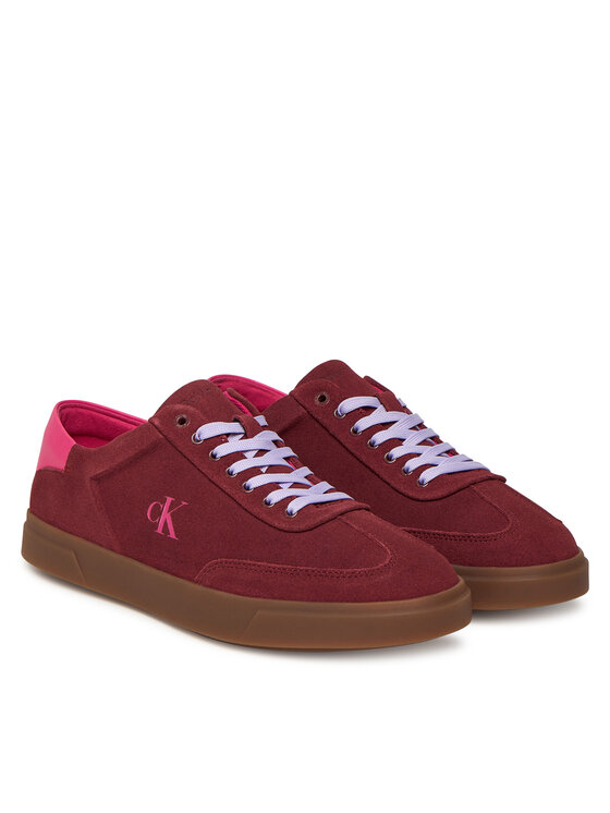 Calvin Klein Calvin Klein Сникърси Low Pro Cups Lace Up Sue Mix Mg HW0HW02683 Бордо