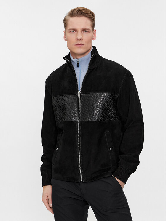 Boss Geacă de piele Mardano 50508770 Negru Regular Fit