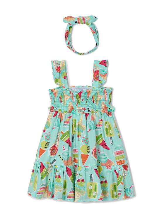 Mayoral Vestito estivo 3939 Verde Regular Fit, taglia : 7Y