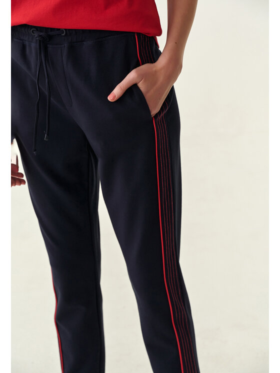 TATUUM TATUUM Kalhoty z materiálu PINO Tmavomodrá Loose Fit
