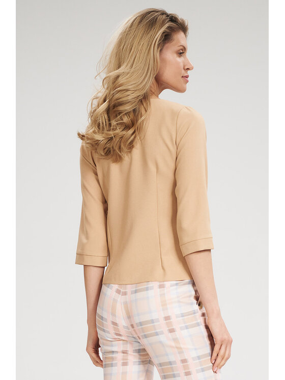 FIGL FIGL Bluzka M699 Beżowy Regular Fit