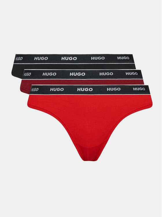 HUGO Hugo Sada 3 kusů string kalhotek 50480150 Barevná