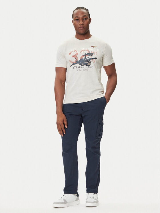 Aeronautica Militare Aeronautica Militare Majica 252TS2472UJ00708 Écru Regular Fit