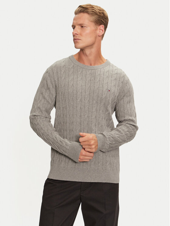 Tommy Hilfiger Tommy Hilfiger Sveter MW0MW33132 Sivá Regular Fit