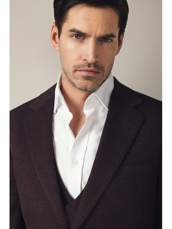 Lancerto Lancerto Marynarka Orticoli MA131225000017 Bordowy Slim Fit