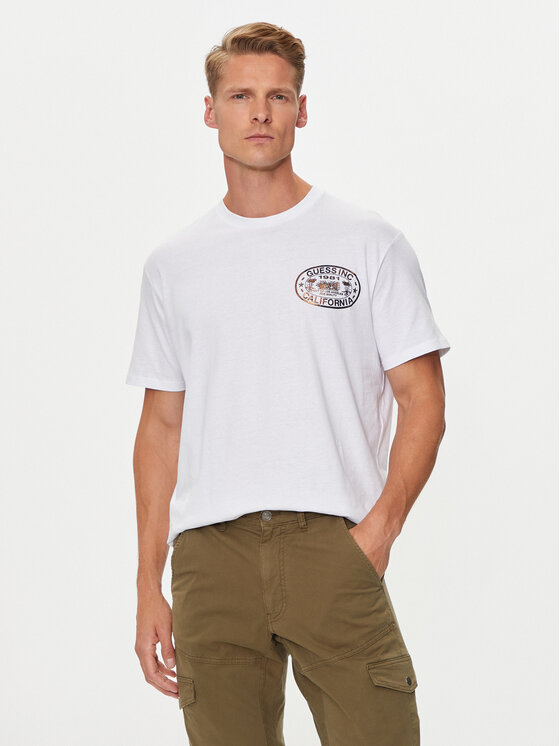 Guess Tricou M4YI92 K9RM1 Alb Regular Fit