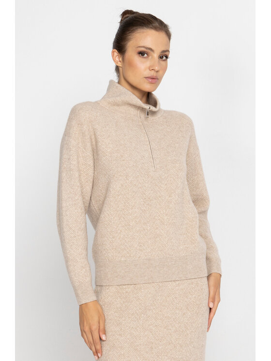 Deni Cler Milano Deni Cler Milano Sweter T-DC-S470-D5-90-12-1 Beżowy Regular Fit