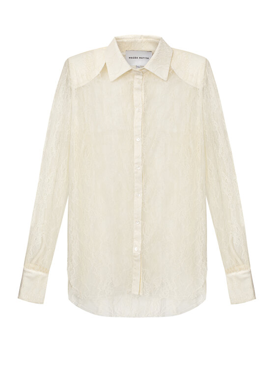 Magda Matyja Magda Matyja Koszula INES SHIRT Kremowy Regular Fit