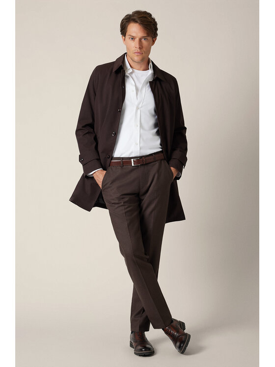 Lancerto Lancerto Płaszcz Kurtka Brązowa Vernier KU073225000004 Brązowy Regular Fit