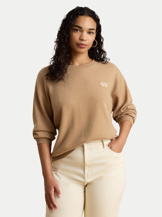 LAUREN RALPH LAUREN LAUREN RALPH LAUREN Pulover 200P03371500 Bej închis Relaxed Fit