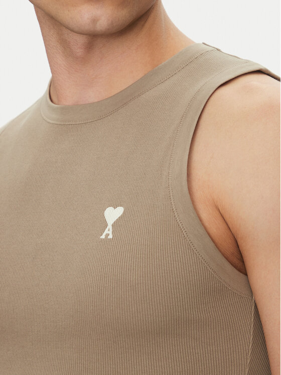 AMI PARIS AMI PARIS Tank top marškinėliai HTK060.JE0117 Chaki Regular Fit