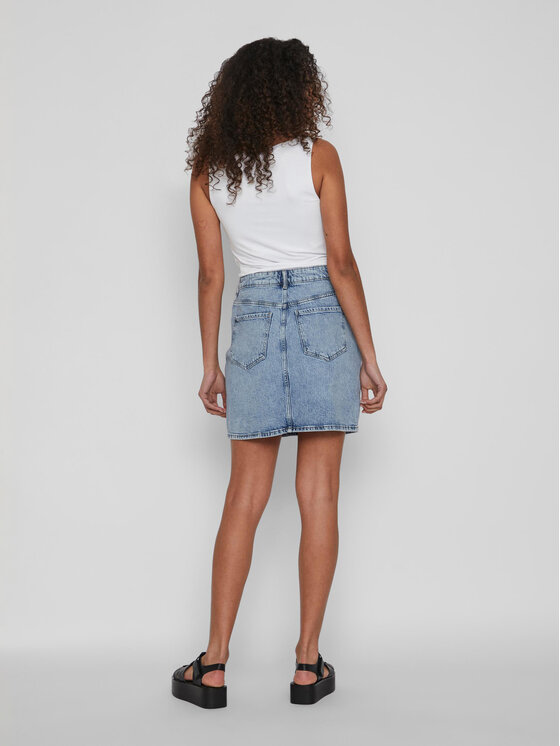 Vila Vila Spódnica jeansowa Kaja 14084735 Niebieski Regular Fit