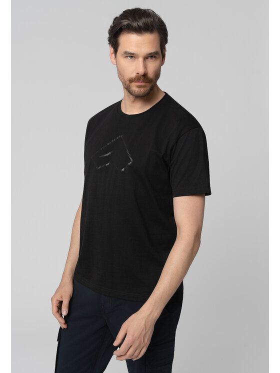 Volcano Volcano T-Shirt T-CARB Czarny Regular Fit