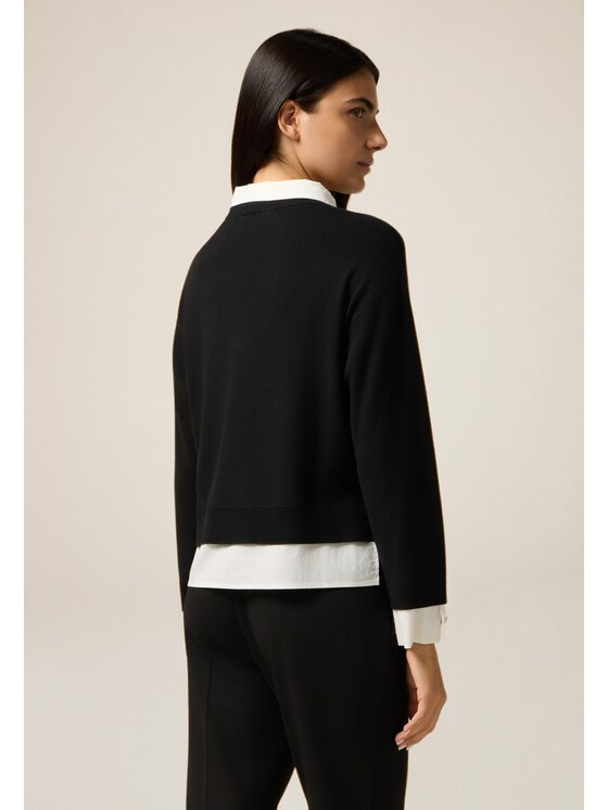 Oltre Oltre Cardigan M328J005068N0Z3 Nero Regular Fit