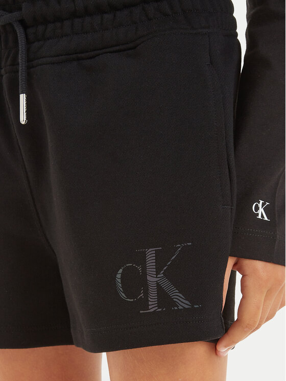 Calvin Klein Jeans Calvin Klein Jeans Športne kratke hlače Iridescent IG0IG02452 Črna Regular Fit