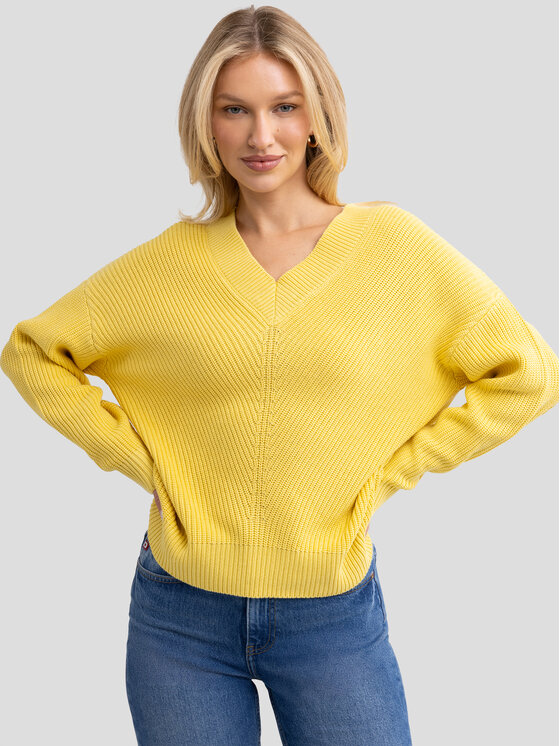 BIG STAR BIG STAR Sweter CYNTIANA Żółty Comfort Fit