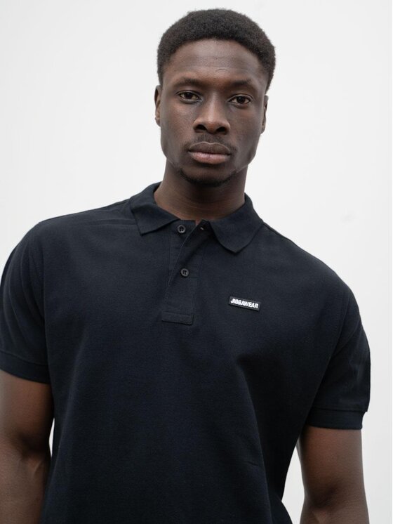 Jigga Wear Jigga Wear Polo Koszulka Polo Z Krótkim Rękawem Męska Czarna Jigga Wear Stripe Name L Czarny Regular Fit