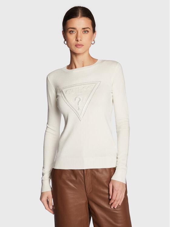 Guess Guess Пуловер W3RR48 Z2NQ2 Екрю Slim Fit