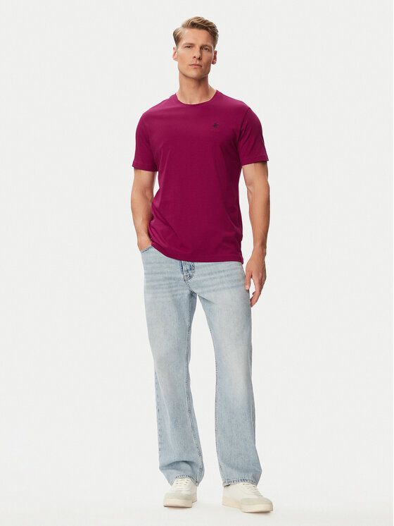 Beverly Hills Polo Club Beverly Hills Polo Club T-Shirt P-SS26M-TS41740 Μπορντό Regular Fit