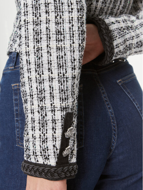 Guess Guess Švarkas Tosca Braid Boucle J W4RN38 WFWV2 Juoda Regular Fit