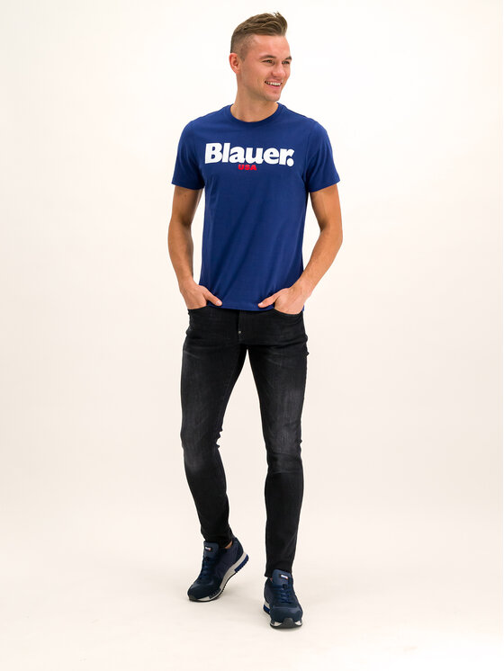 Blauer Blauer T-Shirt 19WBLUH02231 005568 Tmavomodrá Regular Fit