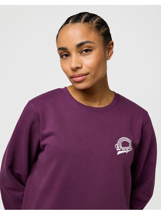 Wrangler Wrangler Bluzka REGULAR SWEAT Fioletowy Regular Fit
