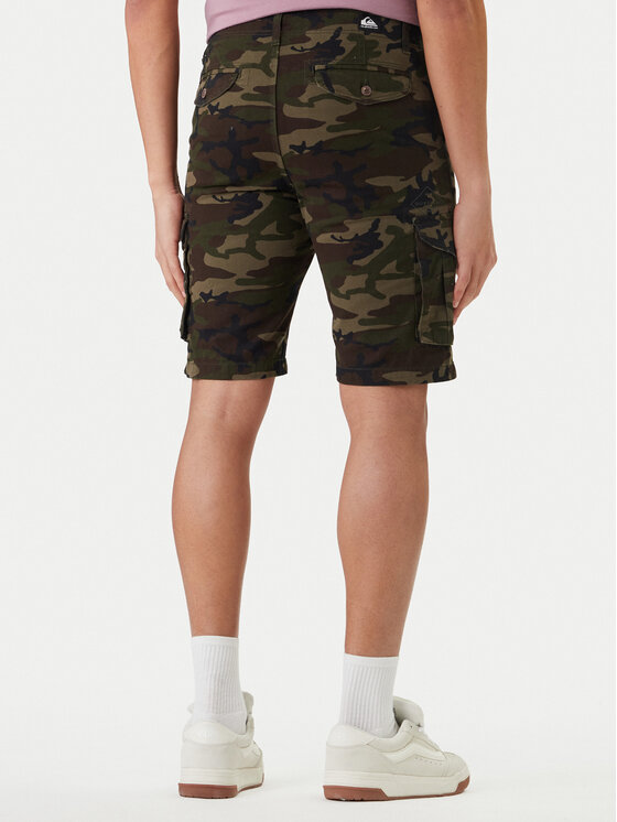 Quiksilver Quiksilver Pantalon scurți din material Crucial Battle Cargo EQYWS03881 Kaki Regular Fit