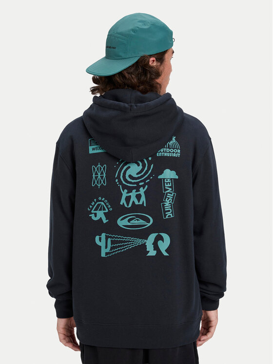 Quiksilver Quiksilver Pulóver Salt Water Graphic EQYFT05126 Fekete Regular Fit