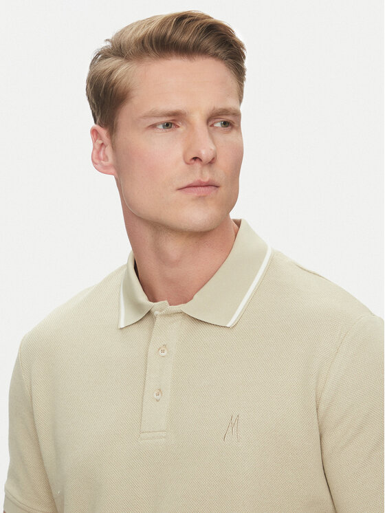 Marciano Guess Marciano Guess Тениска с яка и копчета 5GHP08 6322A Бежов Regular Fit