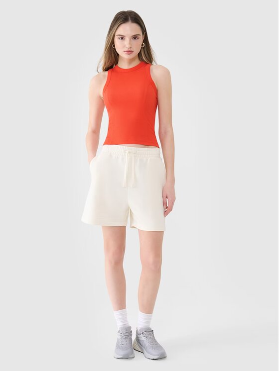 4F 4F Pantaloncini di tessuto 4FWSS25TSHOF529-11S Bianco Oversize