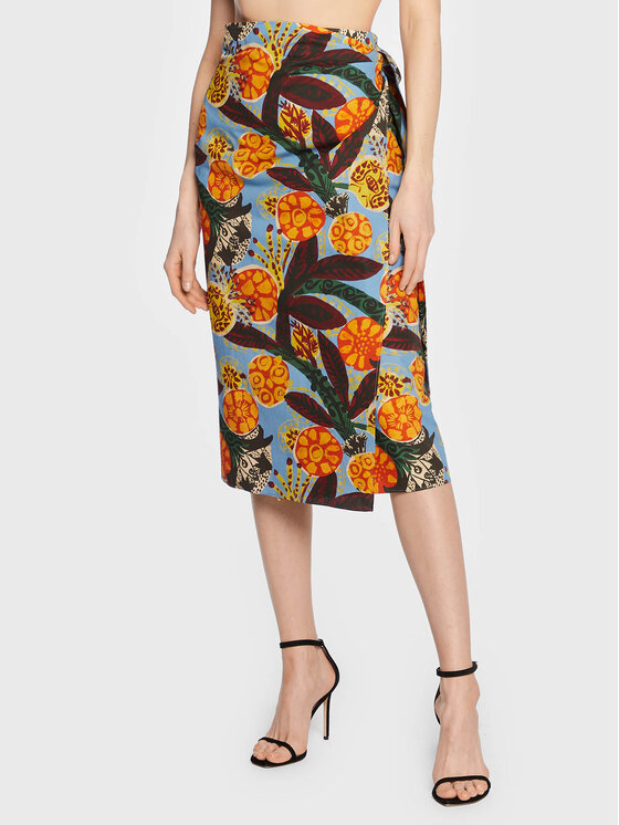 Weekend Max Mara Weekend Max Mara Midi krilo Fiore 23510103 Pisana Regular Fit