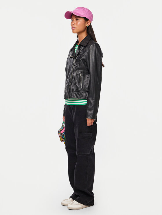 Pieces Pieces Шкіряна куртка Susse 17106570 Чорний Regular Fit