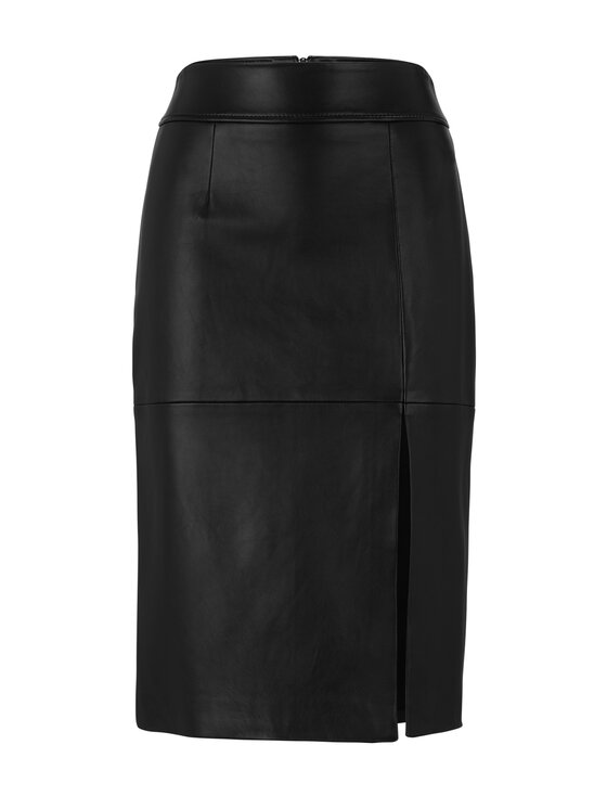 BOSS Boss Dirbtinės odos sijonas 50489116 Juoda Slim Fit