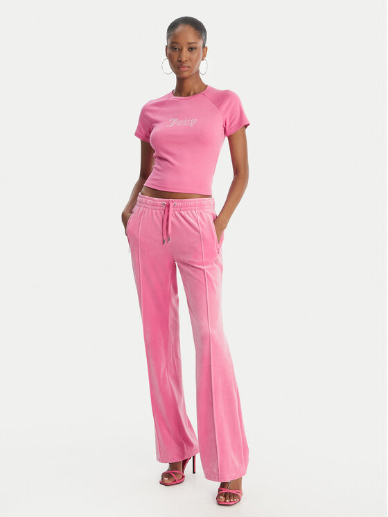 Juicy Couture Juicy Couture Тишърт Baby JCWCT126317 Розов Slim Fit