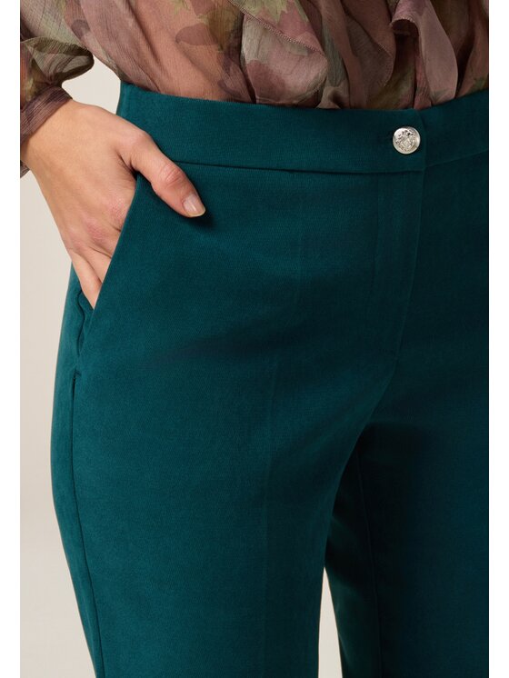 Oltre Oltre Pantaloni di tessuto P011R009067N035 Turchese Regular Fit