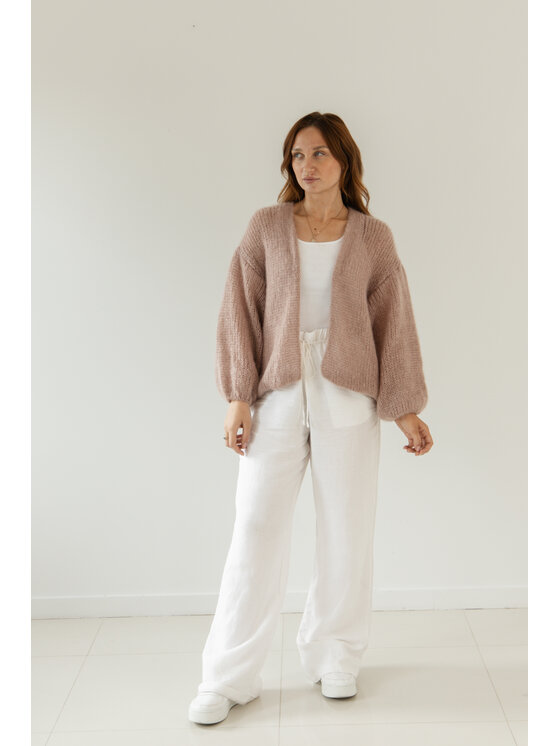 Fobya Fobya Kardigan F3038 Brązowy jasny Basic Fit