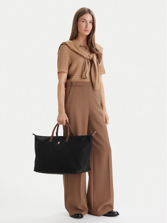 Tommy Hilfiger Tommy Hilfiger Geantă Pepette Weekender AW0AW18425 Negru