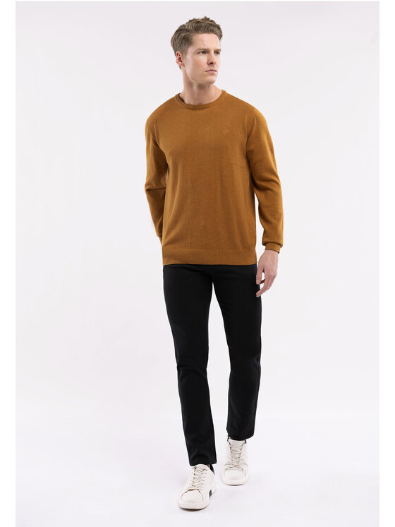 Volcano Volcano Sweter S-RADO Brązowy Regular Fit