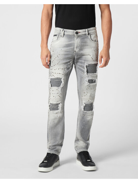 PHILIPP PLEIN PHILIPP PLEIN Jeansy 22237 Šedá Skinny Fit