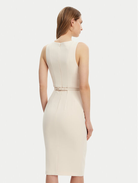 Elisabetta Franchi Elisabetta Franchi Rochie cocktail AB-706-51E2-193 Écru Slim Fit
